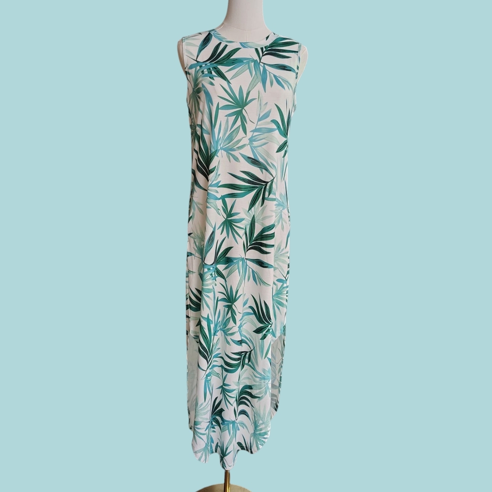 Anrabess Tropical Leaf Print Dress